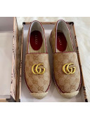 Gucci GG Matelassé Canvas Espadrille Beige/Burgundy 2020