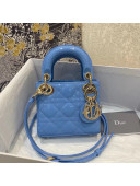 Dior Micro Lady Dior Bag in Cornflower Blue Cannage Patent Leather 2021 M6007