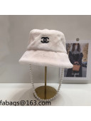 Chanel Fur Bucket Hat with Pearl White 2021 110543