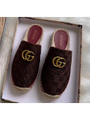 Gucci GG Matelassé Canvas Espadrille Slipper Chocolate 2020