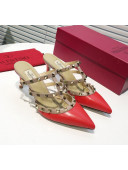 Valentino Heel Rockstud Mule Sandal 65mm Red 2019