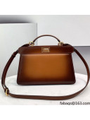 Fendi Peekaboo ISeeU EAST-WEST Bag in Dark Brown Leather 2021