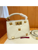 Valentino Roman Stud Lambskin Top Handle Mini bag 520 White 2021 0199 