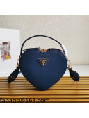 Prada Saffiano Leather Heart Shaped Mini Bag 1BH144 Blue 2021