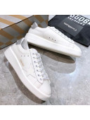 Golden Goose Purestar White Calfskin Sneaker Silver 2021  