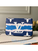 Louis Vuitton LV Escale Pochette Double Zip Clutch with Chain M69124 Blue 2020