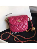 Chanel Quilted Lambskin Mini Flap Waist Bag with Metal Ball AP1461 Burgundy 2020