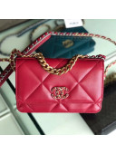 Chanel Quilted 19 Wallet on Chain WOC AP0957 Red 2019