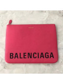 Balen...ga Grained Calfskin Graffiti Logo Ville Pouch L Rosy 2018