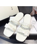 Gucci PVC Chain Flat Slide Sandals White 2021