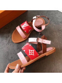 Louis Vuitton Formentera Flat Sandal 1A57ZI Pink/Red 2019 