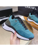 Chanel Nylon and Suede Sneakers G38035 Blue 2021 01