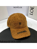 Chanel Shearling Baseball Hat Brown 2021 110560