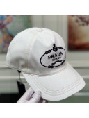 Prada Cotton Baseball Hat White 2021 13