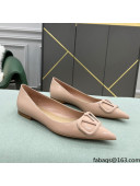 Valentino VLOGO SIGNATURE Patent Leather Flat Ballerina Nude 2022