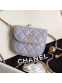 Chanel Quilted Lambskin Mini Flap Waist Bag with Metal Ball AP1461 Gray 2020