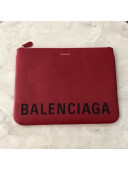 Balen...ga Grained Calfskin Graffiti Logo Ville Pouch L Red 2018