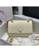 Chanel Quilted Lambskin Entwined Chain Small Flap Bag AS2317 White 2021