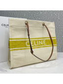 Celine Square Cabas Large Tote Bag in Soleil Inch Textile Yellow 2021