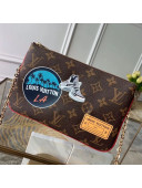 Louis Vuitton Monogram Canvas Print Double Zip Pochette Pouch with Chain M67561 2019