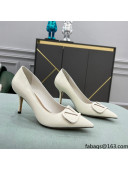 Valentino VLOGO SIGNATURE Patent Leather Pump with 8cm Heel White 2022