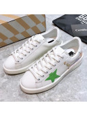 Golden Goose Graffiti White Calfskin Sneaker Green 2021 46 