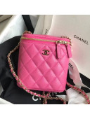 Chanel Quilted Calfskin Mini Vanity Case with Classic Chain AP1466 Pink 2020