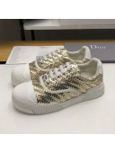 Dior D-Smash Woven Calfskin Sneakers Gold 2019