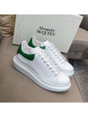 Alexander Mcqueen White Silky Calfskin Crocodile-Like Back Sneakers Green 2021 111808