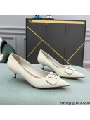 Valentino VLOGO SIGNATURE Patent Leather Pump with 4cm Heel White 2022