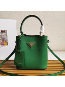 Prada Small Saffiano Leather Panier Bucket Bag 1BA217 Green 2020