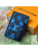 Louis Vuitton Pocket Organizer Wallet in Ink Blue Watercolor Leather M80463 2021