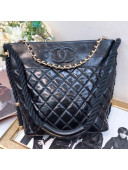 Chanel Crumpled Calfskin En Vogue Hobo Bag AS0076 Black 2019