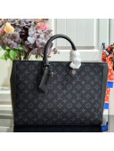 Louis Vuitton Men's Grand Sac Monogram Embroidered Tote M55185 Blue 2019