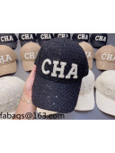 Chanel Sequins Pearl Baseball Hat Black 2021 110576