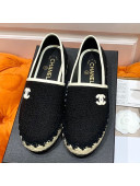 Chanel Vintage CC Tweed Espadrilles Black 2020