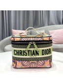 Dior DiorTravel Vanity Case Bag in Lights Embroidery Green/Pink 2021