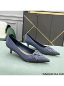 Valentino VLOGO SIGNATURE Patent Leather Pump with 4cm Heel Blue 2022