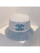 Chanel Nylon and Denin Bucket Hat White/Light Blue 2021