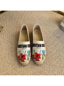 Dior Granville Espadrilles in Multicolor Cotton with Hibiscus Embroidery 2021