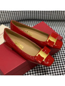 Salvatore Ferragamo Patent Leather Bow Pumps 2.5cm Red 2021