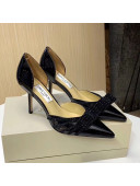 Jimmy Choo Patent Leather Crystal Bow High-Heel Pumps Black 2020