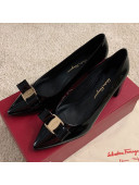 Salvatore Ferragamo Alice Vara Bow Patent Leather Pumps 5.5cm Black 2021