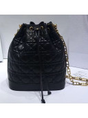 Dior Bucket Bag with Chain in Cannage Lambskin Black 2019