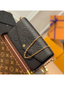 Louis Vuitton Félicie Pochette Chain Bag with Leopard Print M80679 Black For 2021 Wild at Heart 