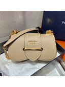 Prada Saffiano Leather Sidonie Chain Bag 1BD219 Beige 2021