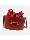 Gucci 1955 Horsebit Bucket Bag 602118 Red Leather 2019