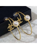 Chanel Pearl CC Hoop Earrings AB3189 2019