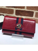 Gucci Leather Rajah Continental Wallet 573789 Red 