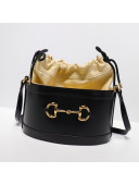 Gucci 1955 Horsebit Bucket Bag 602118 Apricot/Black 2019